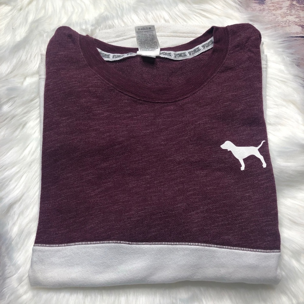 Victoria’s Secret PINK Maroon/White Varsity Crew